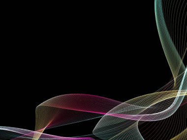 Parlayan soyut dalgalar ve soyut arkaplan ile koyu soyut arkaplan