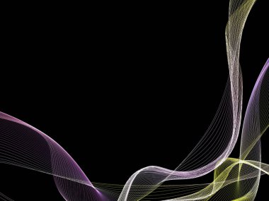 Parlayan soyut dalgalar ve soyut arkaplan ile koyu soyut arkaplan