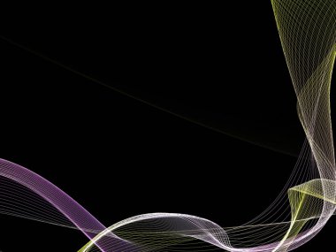 Parlayan soyut dalgalar ve soyut arkaplan ile koyu soyut arkaplan