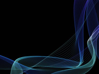 Parlayan soyut dalgalar ve soyut arkaplan ile koyu soyut arkaplan