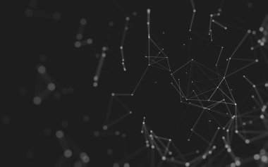 Noktaları ve çizgileri birleştiren soyut çokgen uzay düşük polyester arka plan. Bağlantı yapısı. 3d oluşturma