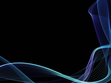 Parlayan soyut dalgalar ve soyut arkaplan ile koyu soyut arkaplan