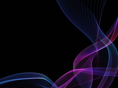 Parlayan soyut dalgalar ve soyut arkaplan ile koyu soyut arkaplan