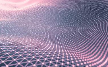 Noktaları ve çizgileri birleştiren soyut çokgen uzay düşük polyester arka plan. Bağlantı yapısı. 3d oluşturma