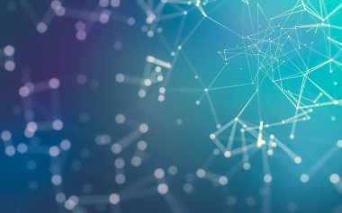 Noktaları ve çizgileri birleştiren soyut çokgen uzay düşük polyester arka plan. Bağlantı yapısı. 3d oluşturma