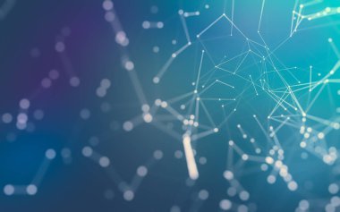 Noktaları ve çizgileri birleştiren soyut çokgen uzay düşük polyester arka plan. Bağlantı yapısı. 3d oluşturma