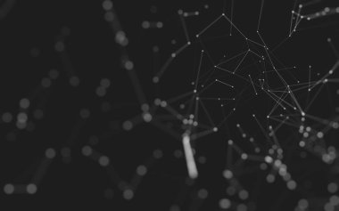 Noktaları ve çizgileri birleştiren soyut çokgen uzay düşük polyester arka plan. Bağlantı yapısı. 3d oluşturma