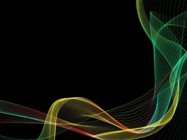 Parlayan soyut dalgalar ve soyut arkaplan ile koyu soyut arkaplan