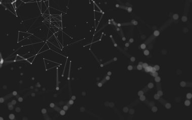 Noktaları ve çizgileri birleştiren soyut çokgen uzay düşük polyester arka plan. Bağlantı yapısı. 3d oluşturma