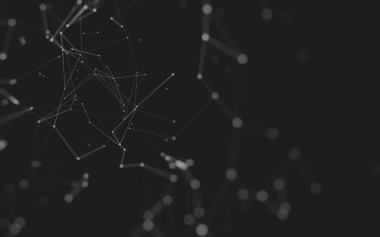 Noktaları ve çizgileri birleştiren soyut çokgen uzay düşük polyester arka plan. Bağlantı yapısı. 3d oluşturma