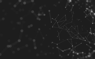 Noktaları ve çizgileri birleştiren soyut çokgen uzay düşük polyester arka plan. Bağlantı yapısı. 3d oluşturma