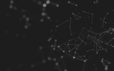 Noktaları ve çizgileri birleştiren soyut çokgen uzay düşük polyester arka plan. Bağlantı yapısı. 3d oluşturma