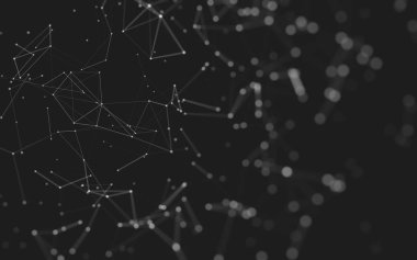 Noktaları ve çizgileri birleştiren soyut çokgen uzay düşük polyester arka plan. Bağlantı yapısı. 3d oluşturma