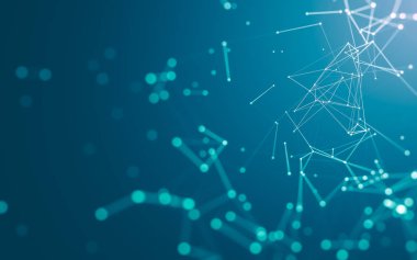 Noktaları ve çizgileri birleştiren soyut çokgen uzay düşük polyester arka plan. Bağlantı yapısı. 3d oluşturma