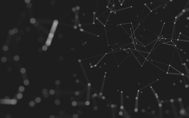 Noktaları ve çizgileri birleştiren soyut çokgen uzay düşük polyester arka plan. Bağlantı yapısı. 3d oluşturma