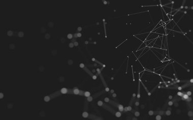 Noktaları ve çizgileri birleştiren soyut çokgen uzay düşük polyester arka plan. Bağlantı yapısı. 3d oluşturma