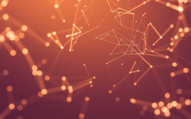 Noktaları ve çizgileri birleştiren soyut çokgen uzay düşük polyester arka plan. Bağlantı yapısı. 3d oluşturma