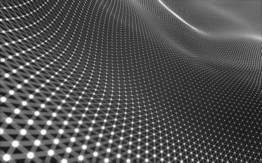 Noktaları ve çizgileri birleştiren soyut çokgen uzay düşük polyester arka plan. Bağlantı yapısı. 3d oluşturma