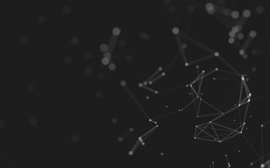 Noktaları ve çizgileri birleştiren soyut çokgen uzay düşük polyester arka plan. Bağlantı yapısı. 3d oluşturma