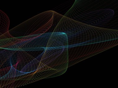 Parlayan soyut dalgalar ve soyut arkaplan ile koyu soyut arkaplan