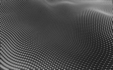 Noktaları ve çizgileri birleştiren soyut çokgen uzay düşük polyester arka plan. Bağlantı yapısı. 3d oluşturma