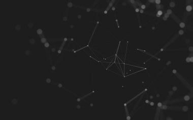 Noktaları ve çizgileri birleştiren soyut çokgen uzay düşük polyester arka plan. Bağlantı yapısı. 3d oluşturma