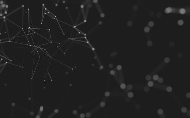 Noktaları ve çizgileri birleştiren soyut çokgen uzay düşük polyester arka plan. Bağlantı yapısı. 3d oluşturma