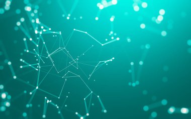 Noktaları ve çizgileri birleştiren soyut çokgen uzay düşük polyester arka plan. Bağlantı yapısı. 3d oluşturma