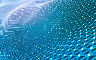 Noktaları ve çizgileri birleştiren soyut çokgen uzay düşük polyester arka plan. Bağlantı yapısı. 3d oluşturma