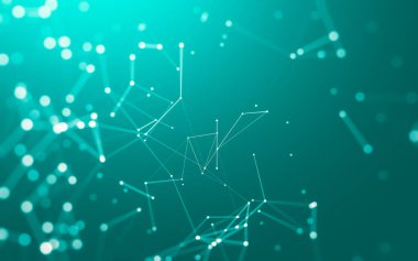 Noktaları ve çizgileri birleştiren soyut çokgen uzay düşük polyester arka plan. Bağlantı yapısı. 3d oluşturma