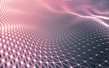 Noktaları ve çizgileri birleştiren soyut çokgen uzay düşük polyester arka plan. Bağlantı yapısı. 3d oluşturma