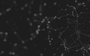 Noktaları ve çizgileri birleştiren soyut çokgen uzay düşük polyester arka plan. Bağlantı yapısı. 3d oluşturma