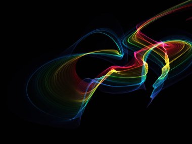 Parlayan soyut dalgalar ve soyut arkaplan ile koyu soyut arkaplan