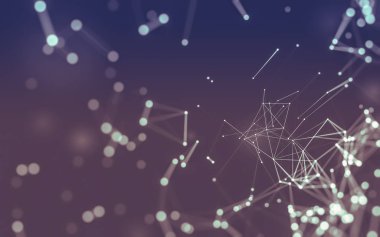 Noktaları ve çizgileri birleştiren soyut çokgen uzay düşük polyester arka plan. Bağlantı yapısı. 3d oluşturma