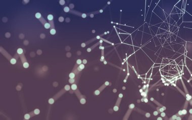 Noktaları ve çizgileri birleştiren soyut çokgen uzay düşük polyester arka plan. Bağlantı yapısı. 3d oluşturma