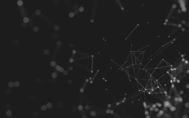 Noktaları ve çizgileri birleştiren soyut çokgen uzay düşük polyester arka plan. Bağlantı yapısı. 3d oluşturma