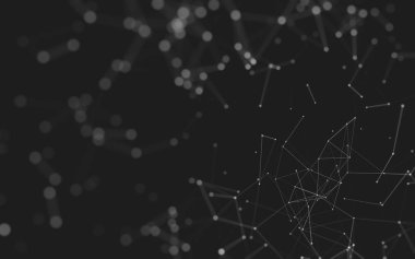 Noktaları ve çizgileri birleştiren soyut çokgen uzay düşük polyester arka plan. Bağlantı yapısı. 3d oluşturma