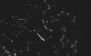 Noktaları ve çizgileri birleştiren soyut çokgen uzay düşük polyester arka plan. Bağlantı yapısı. 3d oluşturma