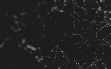 Noktaları ve çizgileri birleştiren soyut çokgen uzay düşük polyester arka plan. Bağlantı yapısı. 3d oluşturma