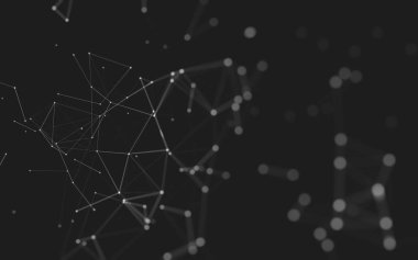 Noktaları ve çizgileri birleştiren soyut çokgen uzay düşük polyester arka plan. Bağlantı yapısı. 3d oluşturma