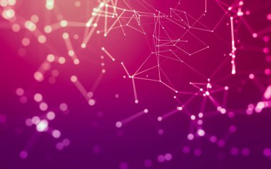 Noktaları ve çizgileri birleştiren soyut çokgen uzay düşük polyester arka plan. Bağlantı yapısı. 3d oluşturma