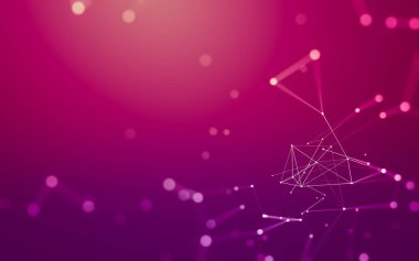 Noktaları ve çizgileri birleştiren soyut çokgen uzay düşük polyester arka plan. Bağlantı yapısı. 3d oluşturma