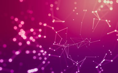 Noktaları ve çizgileri birleştiren soyut çokgen uzay düşük polyester arka plan. Bağlantı yapısı. 3d oluşturma