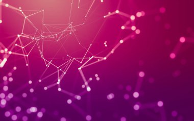 Noktaları ve çizgileri birleştiren soyut çokgen uzay düşük polyester arka plan. Bağlantı yapısı. 3d oluşturma