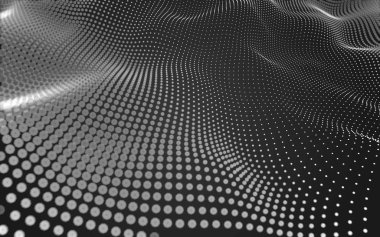 Noktaları ve çizgileri birleştiren soyut çokgen uzay düşük polyester arka plan. Bağlantı yapısı. 3d oluşturma