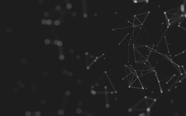 Noktaları ve çizgileri birleştiren soyut çokgen uzay düşük polyester arka plan. Bağlantı yapısı. 3d oluşturma