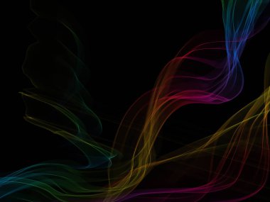 Parlayan soyut dalgalar ve soyut arkaplan ile koyu soyut arkaplan