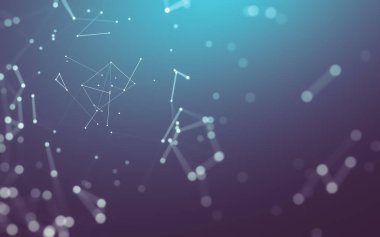 Noktaları ve çizgileri birleştiren soyut çokgen uzay düşük polyester arka plan. Bağlantı yapısı. 3d oluşturma