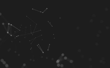 Noktaları ve çizgileri birleştiren soyut çokgen uzay düşük polyester arka plan. Bağlantı yapısı. 3d oluşturma