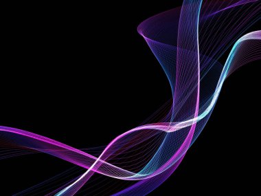 Parlayan soyut dalgalar ve soyut arkaplan ile koyu soyut arkaplan